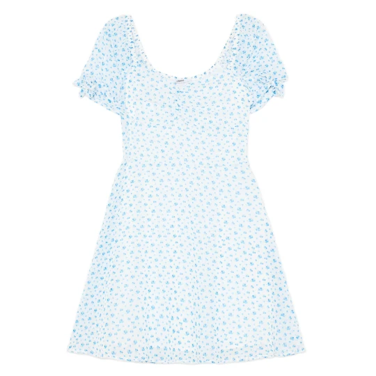 Zdjęcie produktu Cropp - Sukienka mini w niebieskie kwiaty - kremowy