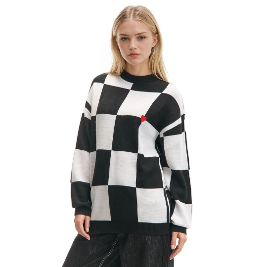 Zdjęcie produktu Cropp - Sweter oversize z haftowanym sercem - wielobarwny