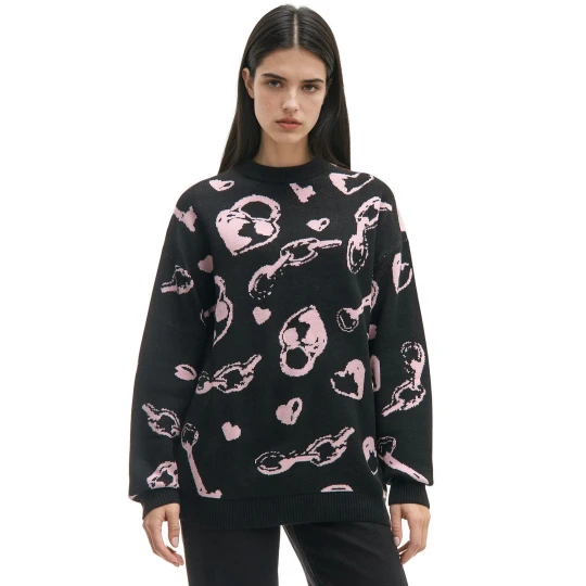 Zdjęcie produktu Cropp - Sweter oversize z motywem serca - czarny