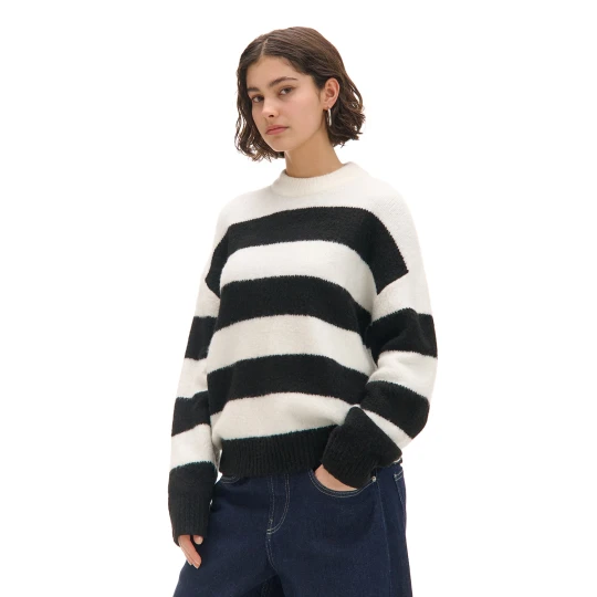 Zdjęcie produktu Cropp - Sweter w czarno-białe paski - biały