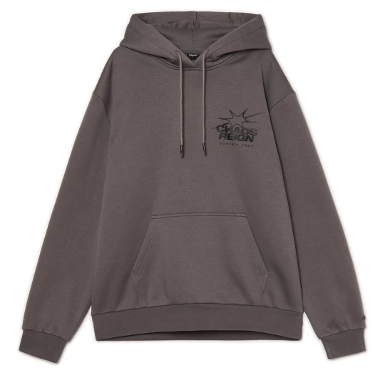 Zdjęcie produktu Cropp - Szara bluza hoodie z motywem chaosu - szary