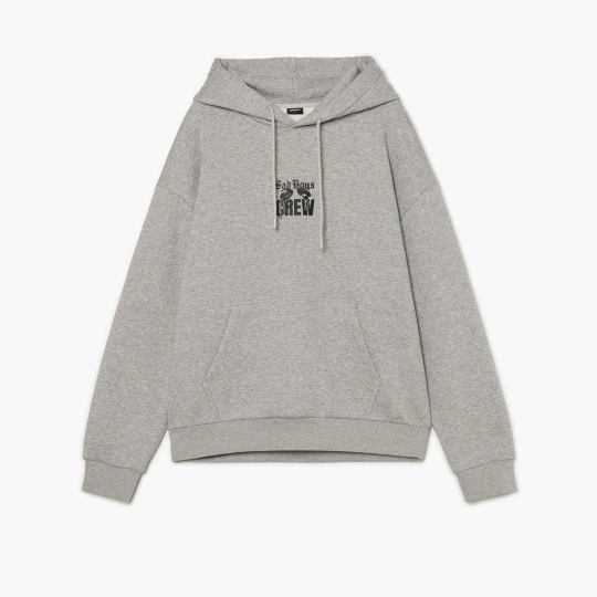 Zdjęcie produktu Cropp - Szara bluza hoodie z napisami - jasny szary