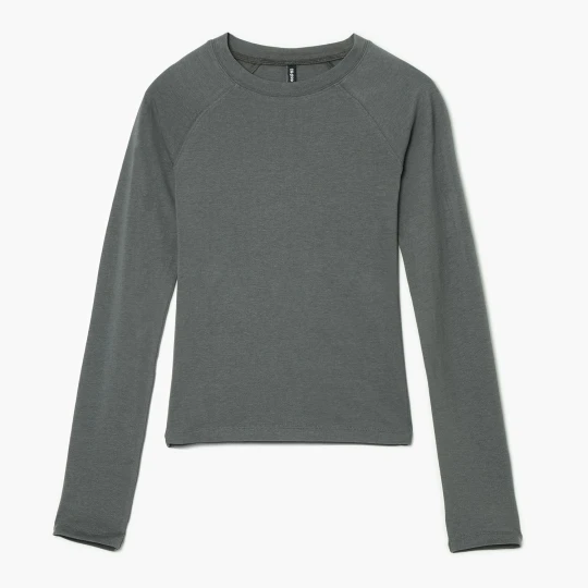 Zdjęcie produktu Cropp - Szara koszulka longsleeve z raglanowymi rękawami - szary