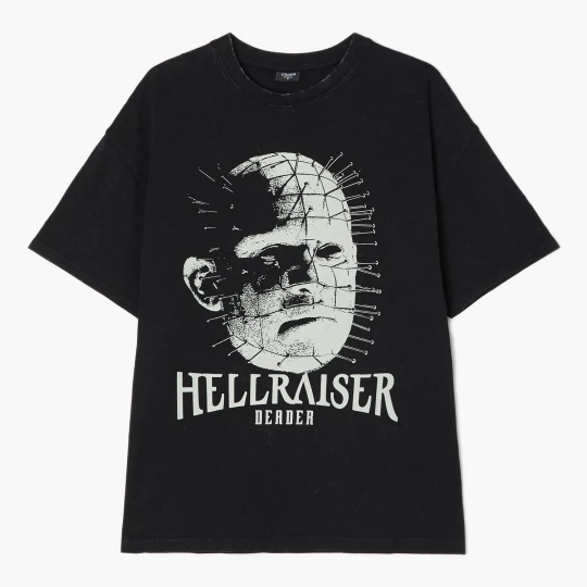 Zdjęcie produktu Cropp - Szara koszulka oversize Hellraiser - szary