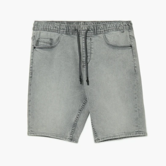 Zdjęcie produktu Cropp - Szare jeansowe spodenki z efektem sprania - jasny szary