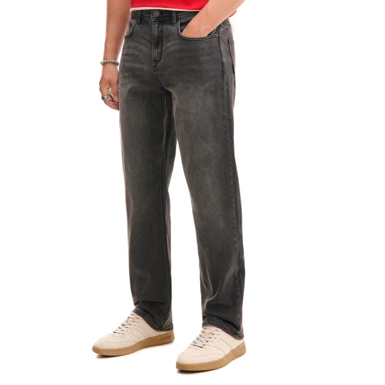 Zdjęcie produktu Cropp - Szare jeansy comfort z efektem sprania - szary