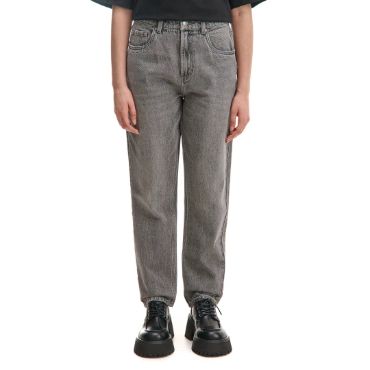 Zdjęcie produktu Cropp - Szare jeansy mom z efektem sprania - szary