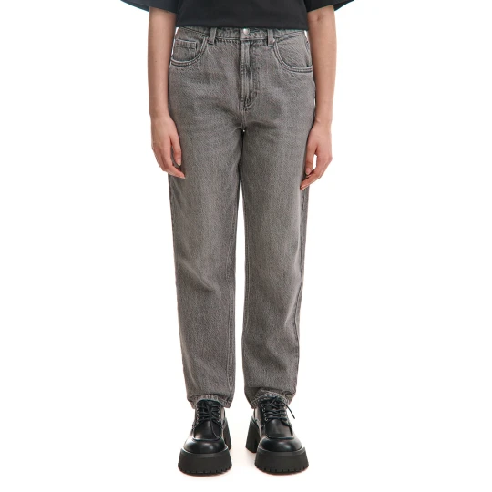 Zdjęcie produktu Cropp - Szare jeansy mom z efektem sprania - szary