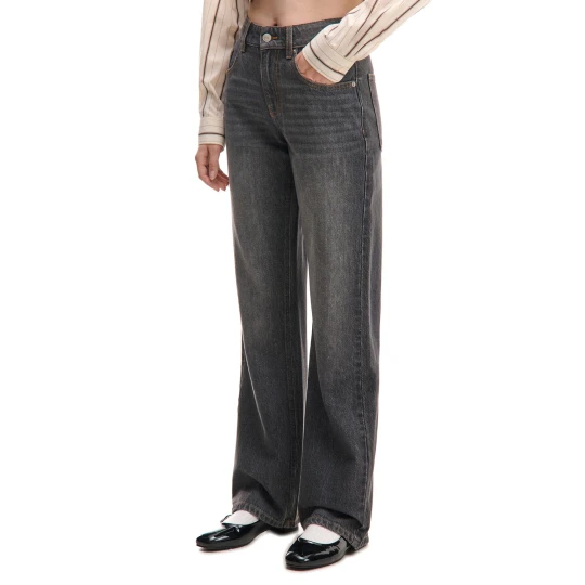 Zdjęcie produktu Cropp - Szare jeansy straight z efektem sprania - szary