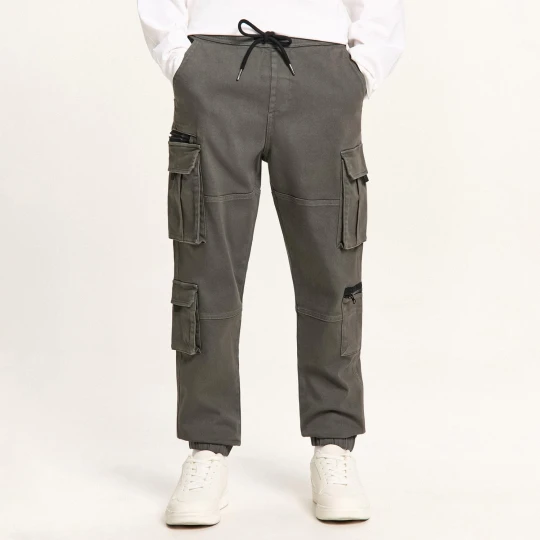 Zdjęcie produktu Cropp - Szare joggery z kieszeniami cargo - szary