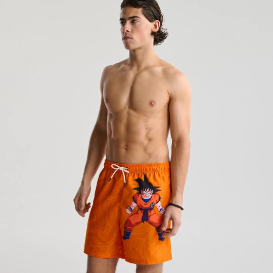 Zdjęcie produktu Cropp - Szorty kąpielowe Dragon Ball-Z - pomarańczowy