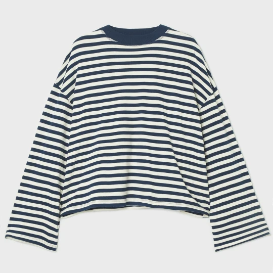Zdjęcie produktu Cropp - T-shirt longsleeve w paski - granatowy