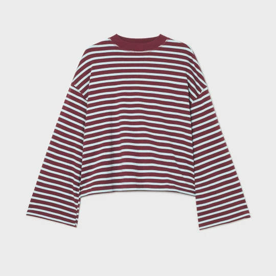 Zdjęcie produktu Cropp - T-shirt longsleeve w paski - kasztanowy