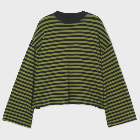 Zdjęcie produktu Cropp - T-shirt longsleeve w paski - zielony