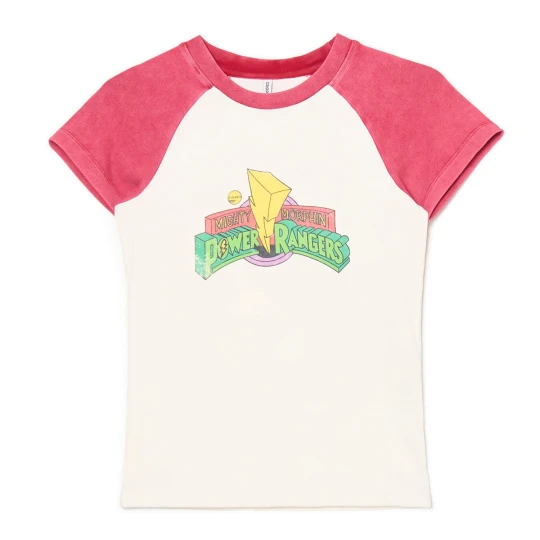 Zdjęcie produktu Cropp - T-shirt Power Rangers z raglanowymi rękawami - czerwony