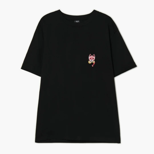 Zdjęcie produktu Cropp - T-shirt z haftowanym japońskim motywem - czarny