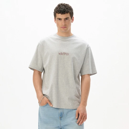 Zdjęcie produktu Cropp - T-shirt z haftowanym napisem - jasny szary