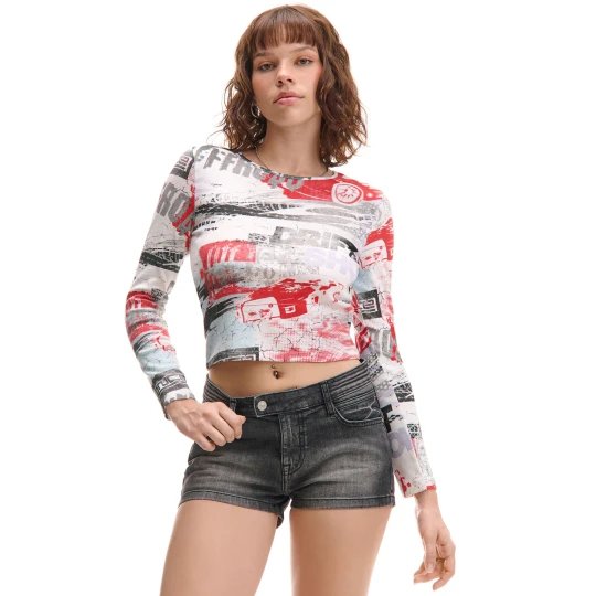 Zdjęcie produktu Cropp - Wzorzysty T-shirt longsleeve - wielobarwny