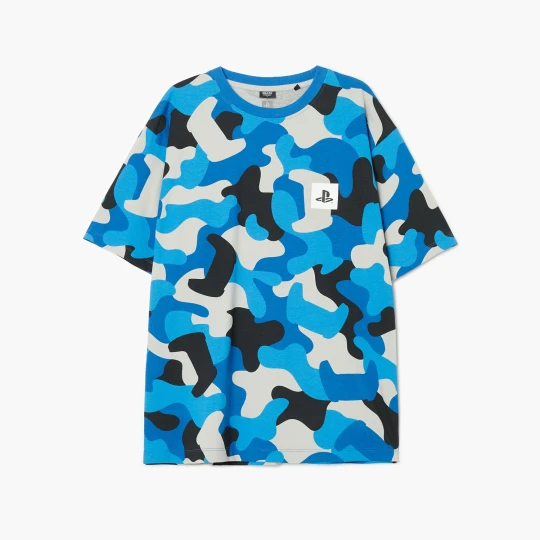 Zdjęcie produktu Cropp - Wzorzysty T-shirt Playstation - jasny szary
