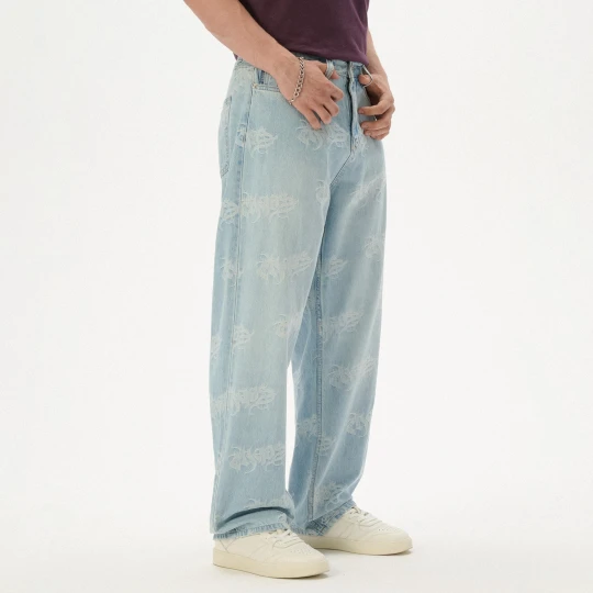 Zdjęcie produktu Cropp - Żakardowe jeansy baggy - niebieski