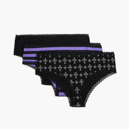 Zdjęcie produktu Cropp - Zestaw majtek w trzech wzorach - czarny
