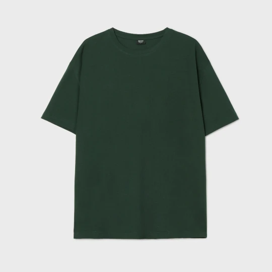 Zdjęcie produktu Cropp - Zielona koszulka basic relaxed fit - zielony