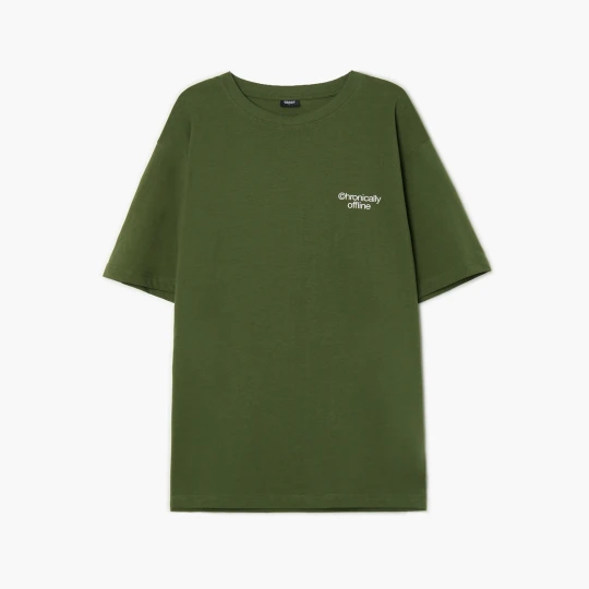 Zdjęcie produktu Cropp - Zielony T-shirt z napisami - zielony
