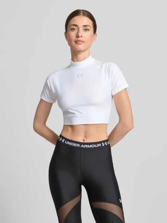 Zdjęcie produktu Cropped T-shirt z logo i stójką Under Armour Biały