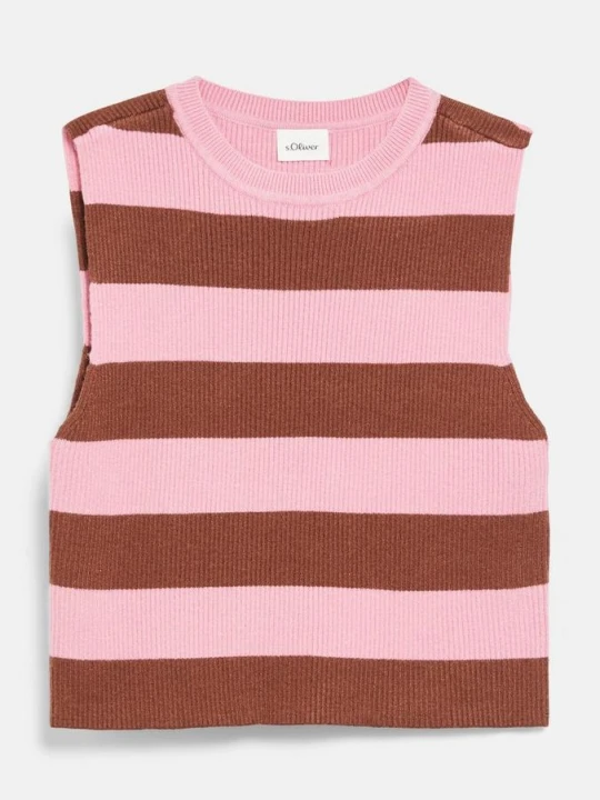 Zdjęcie produktu Cropped Top aus Rippstrick im Viskosmix s.Oliver beżowy