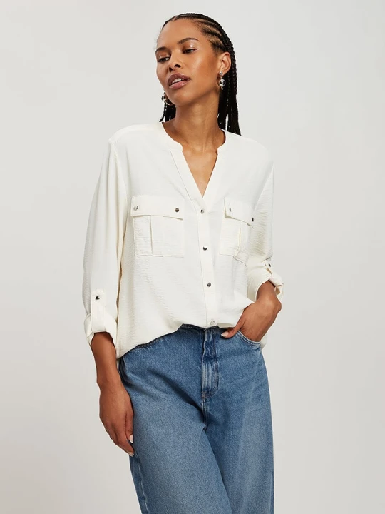 Zdjęcie produktu Cross Jeans Bluzka w kolorze białym rozmiar: M