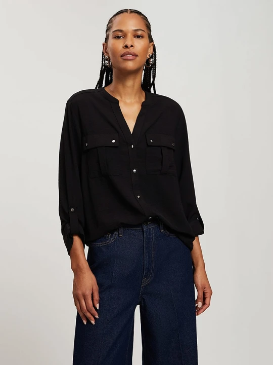 Zdjęcie produktu Cross Jeans Bluzka w kolorze czarnym rozmiar: M