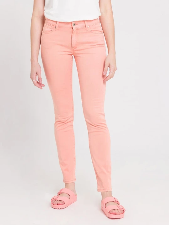 Zdjęcie produktu Cross Jeans Dżinsy "Anya" - Slim fit - w kolorze brzoskwiniowym rozmiar: W27 / L30
