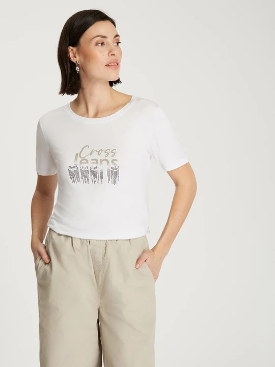 Zdjęcie produktu Cross Jeans Koszulka w kolorze białym rozmiar: XS