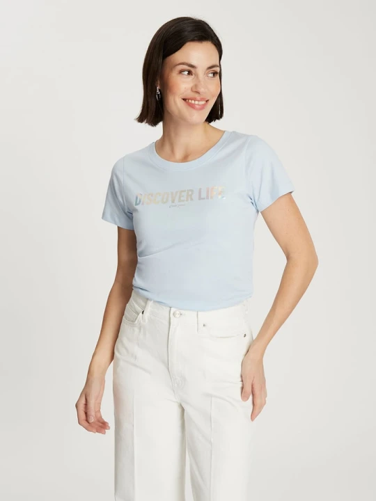 Zdjęcie produktu Cross Jeans Koszulka w kolorze błękitnym rozmiar: M