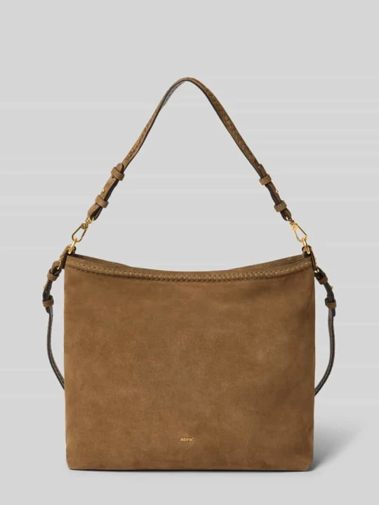 Zdjęcie produktu Crossbody bag z prawdziwej skóry z detalem z logo Abro Khaki
