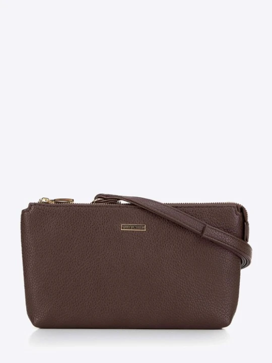 Zdjęcie produktu Crossbody z ekoskóry dwukomorowa brązowa Wittchen