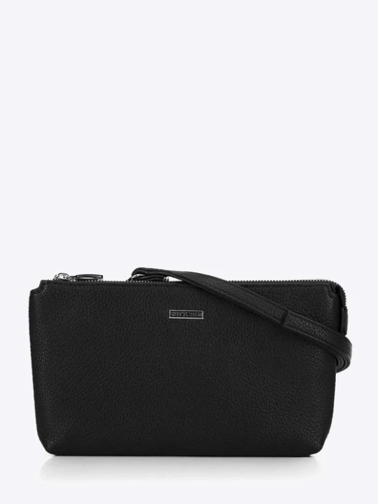 Zdjęcie produktu Crossbody z ekoskóry dwukomorowa czarno - srebrna Wittchen