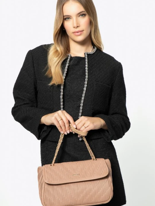 Zdjęcie produktu Crossbody z ekoskóry na łańcuszku beżowa Wittchen