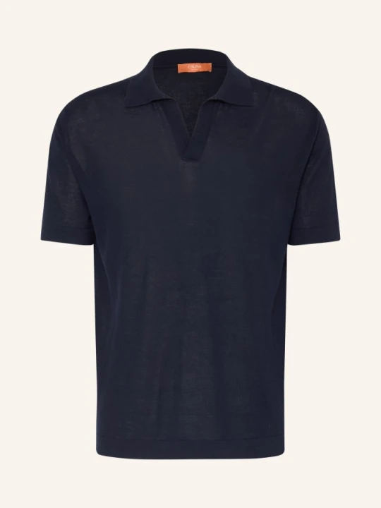 Zdjęcie produktu Cruna Dzianinowa Koszulka Polo blau CZARNY