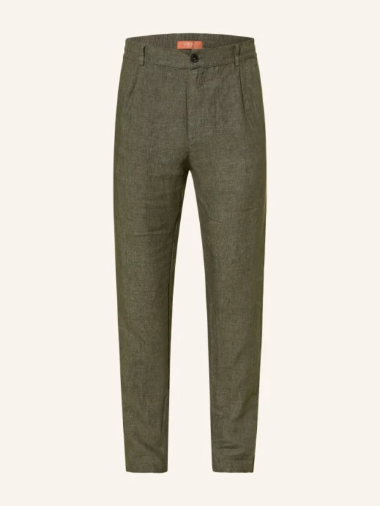 Zdjęcie produktu Cruna Spodnie Lniane Extra Slim Fit gruen OLIWKOWY