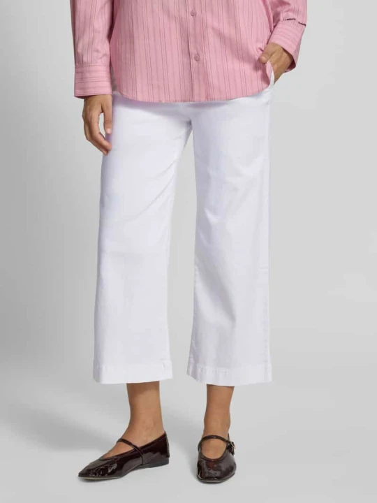 Zdjęcie produktu Culotte o kroju loose fit z mieszanki bawełny model 'PAM CULOTTE' Raphaela By Brax Biały