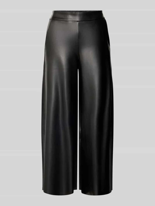 Zdjęcie produktu Culottes o kroju straight fit ze skóry ekologicznej MAC Czarny