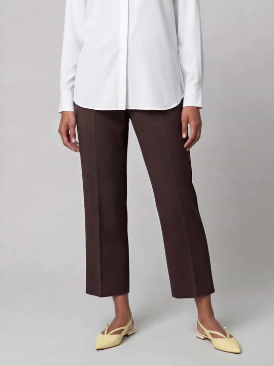 Zdjęcie produktu Culoty o kroju regular fit z kantami model 'CAMERON' CAMBIO Ciemnobrązowy