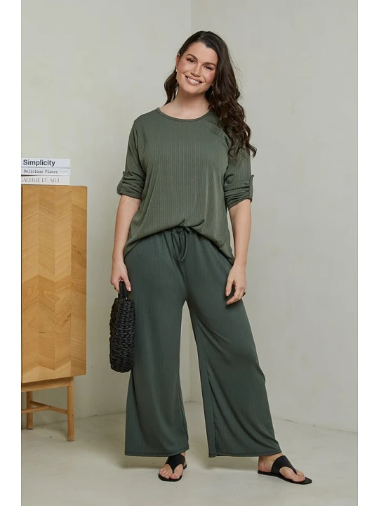 Zdjęcie produktu Curvy Lady 2-częściowy zestaw w kolorze khaki rozmiar: 44/46