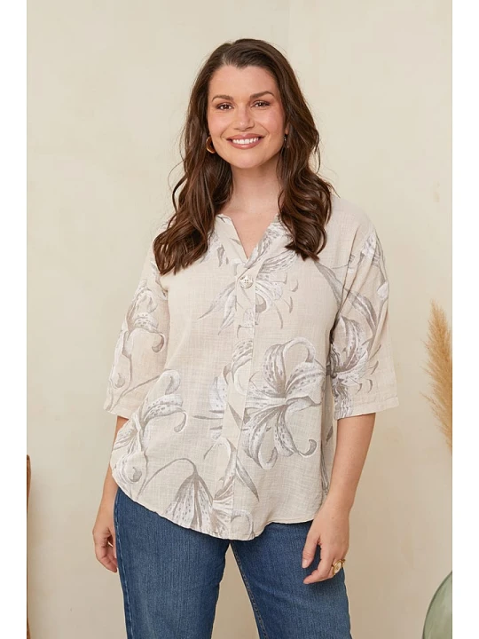 Zdjęcie produktu Curvy Lady Bluzka w kolorze beżowym rozmiar: 44/46