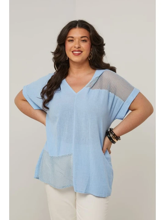 Zdjęcie produktu Curvy Lady Bluzka w kolorze błękitnym rozmiar: 44/46