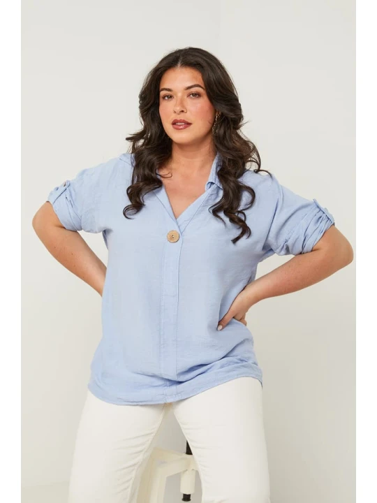 Zdjęcie produktu Curvy Lady Bluzka w kolorze błękitnym rozmiar: 48 / 50