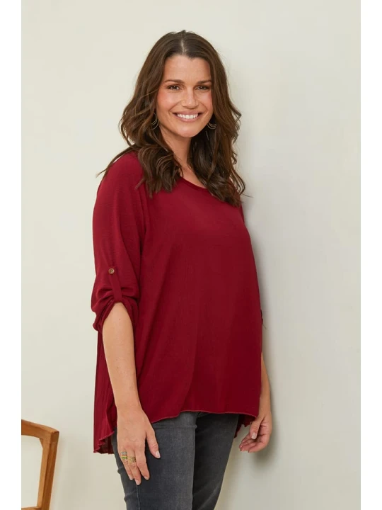 Zdjęcie produktu Curvy Lady Bluzka w kolorze bordowym rozmiar: 44 / 46
