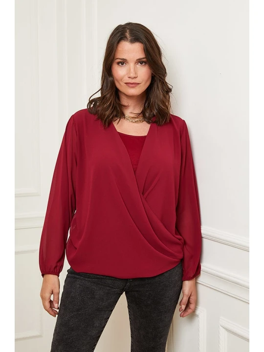 Zdjęcie produktu Curvy Lady Bluzka w kolorze bordowym rozmiar: 48 / 50