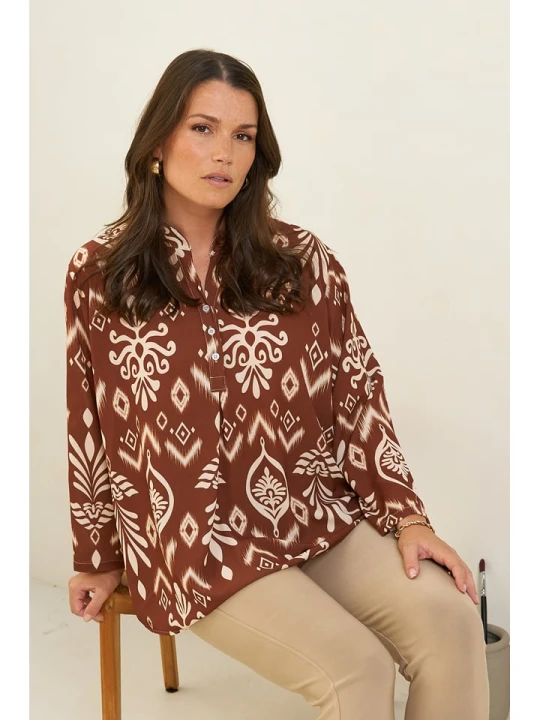 Zdjęcie produktu Curvy Lady Bluzka w kolorze brązowym rozmiar: 40/42